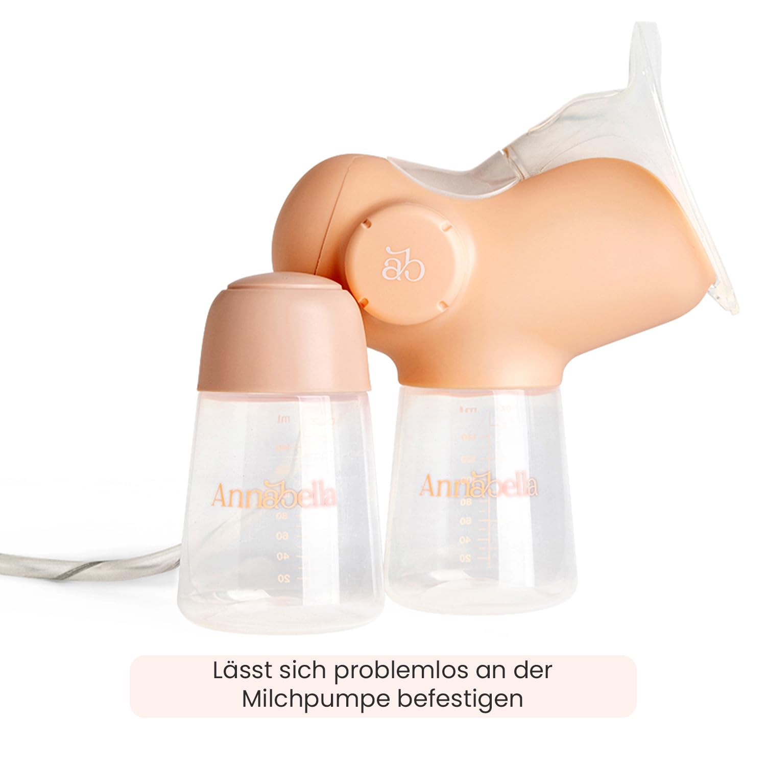 ANNABELLA Premium Stillset mit Handsfree Pumpe & Kühltasche | Handsfree Milchpumpe mit Kühltasche, 2 Babyflaschen und 50 Muttermilchbeuteln – BPA-frei, ideal unterwegs