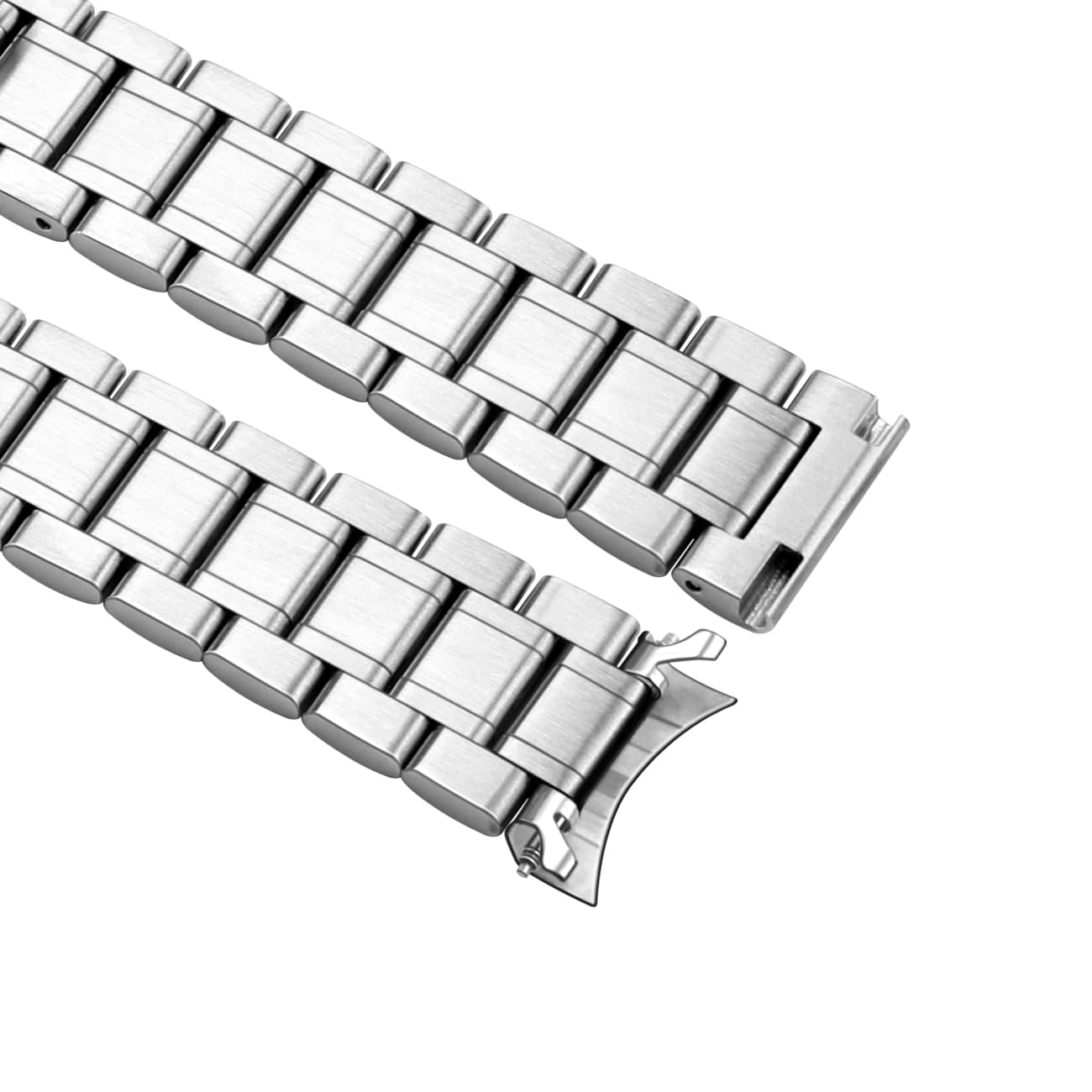 Correa de reloj de metal universal que se adapta a la mayoría de las bandas de acero inoxidable de liberación rápida de 21 mm con extremos curvados, correa clásica de repuesto para hombres y