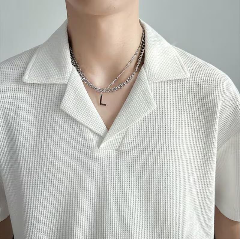 Image of Waffle (Cotton) Men t-Shirts Classic Short Sleeve Lightweight Summer Wear Casual Oversized t Shirt for Men