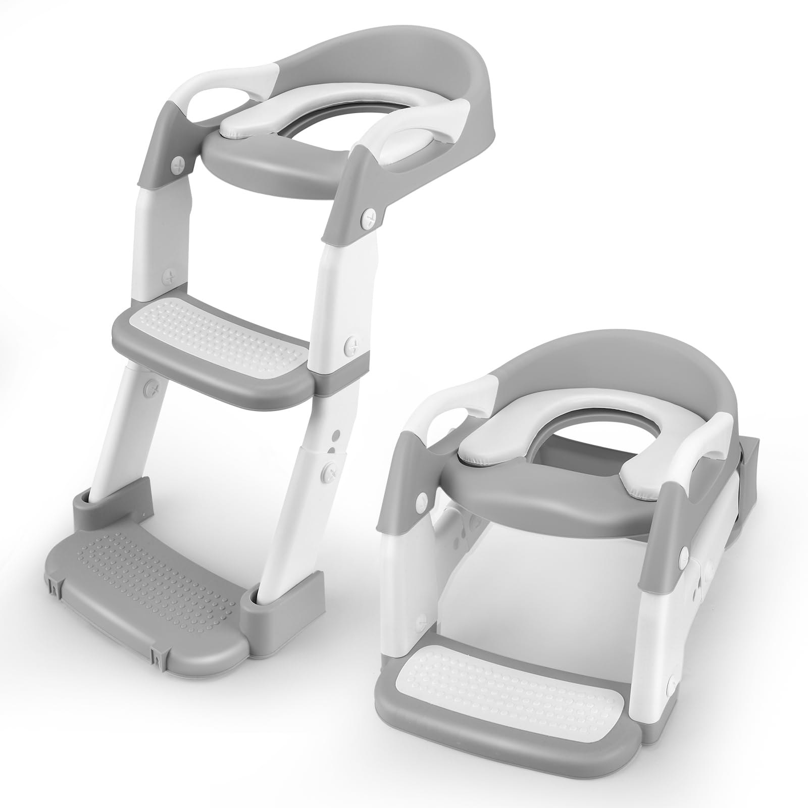 Sedile WC 2 in 1 per bambini con scale, WC aggiornato, per ragazzi e ragazze, con scale con orinatoio e paraspruzzi, regolabile in altezza, pieghevole, per bambini dai 1 ai 7 anni in su
