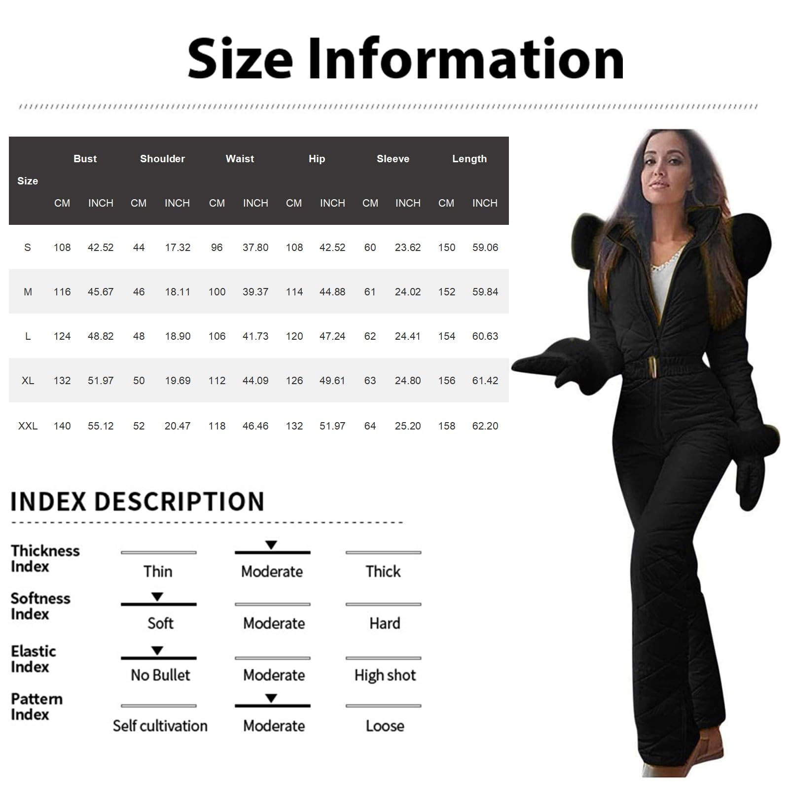 Ansenesna Skianzug Damen Einteiler Schneeanzug Damen Overall Winter Elegant Skianzüge Für Frauen Onesie Thermo Schneeanzüge Einteilig Warm Mit Reißverschluss Outdoor Skioverall Jumpsuit