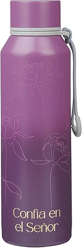 Christian Art Gifts Botella de Agua Aislada al Vacío de Doble Pared de Acero Inoxidable: Confía en el Señor Proverb, a Prueba de Derrames y Fugas,