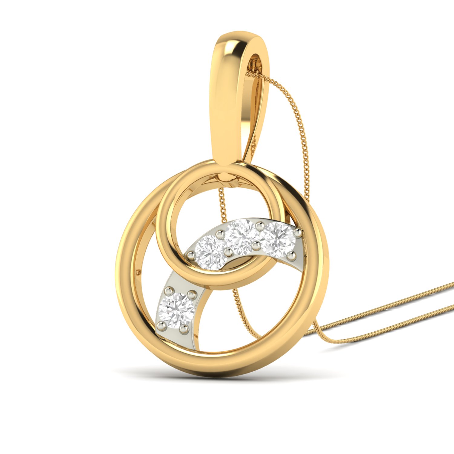 Aucent by PC Jeweller The Belinha 18KT Yellow Gold and Diamond Pendant-image-14