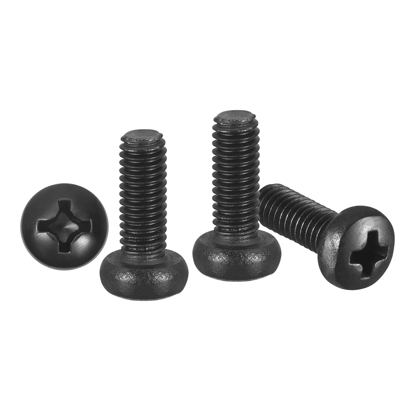 METALLIXITY Phillips Pan Head Machine Bolts (M3-0.5x8) 50Pcs, 304 Stainless Steel Pan Head Mounting Screws - for Home Door Window Installment Electrical DIY, Black Oxide