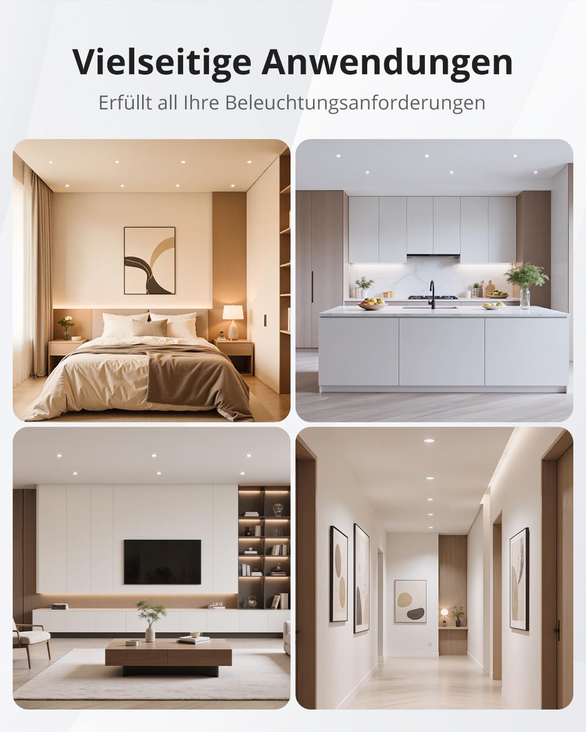 Gr4tec LED Einbaustrahler 55mm-68mm Lochmaß, 4W LED Spots 230V, 20er Set | Warmweiß Neutralweiß Kaltweiß Spots Deckenleuchte, 30mm Ultraflach, 320LM, IP44 Deckenspots Einbauspots für Badezimmer Küche