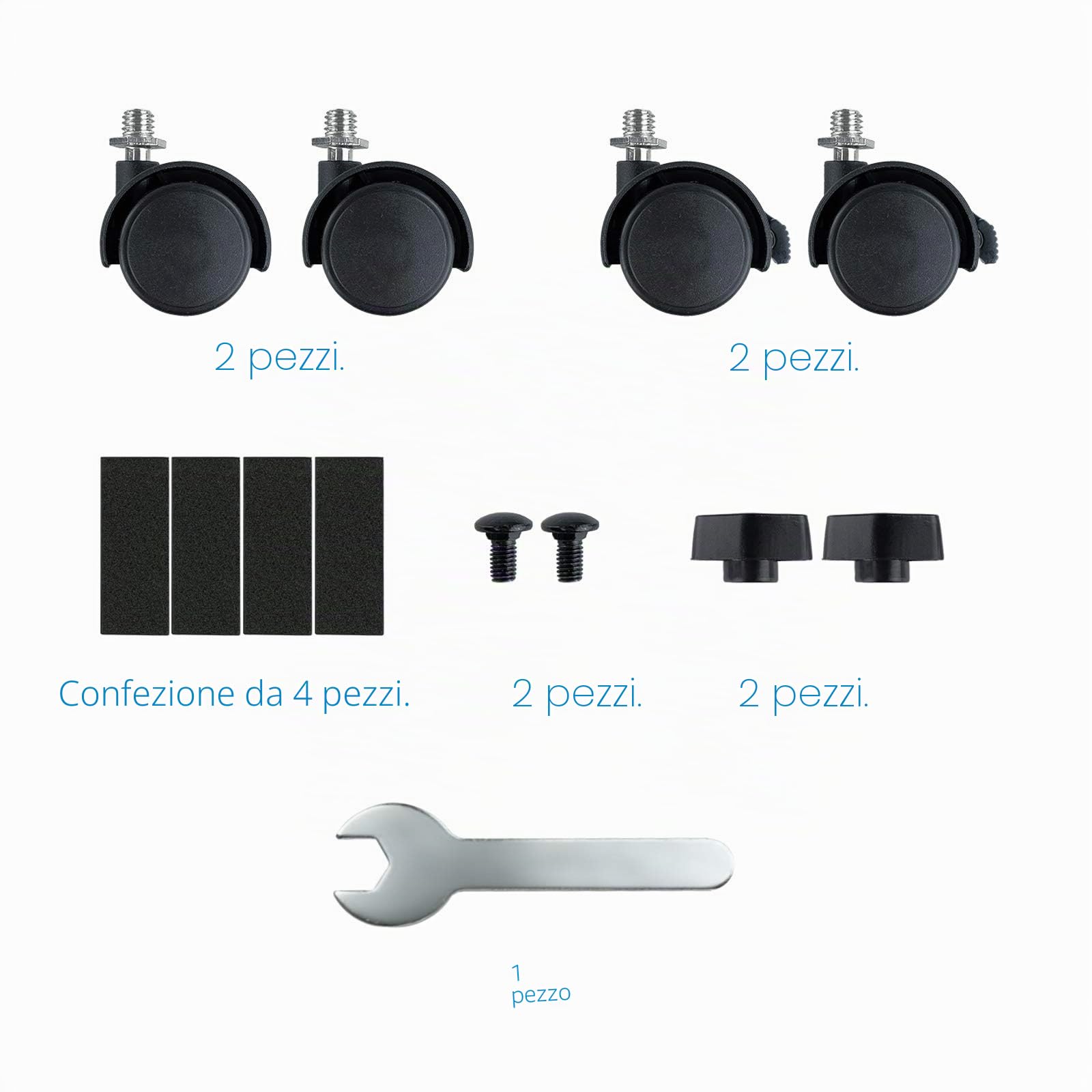 TooQ Supporto da terra con ruote per CPU metallico fino a 10kg 119-209mm nero