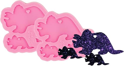 Molde de resina de dinosaurio súper brillante, llavero de bricolaje, moldes de silicona para manualidades con epoxi