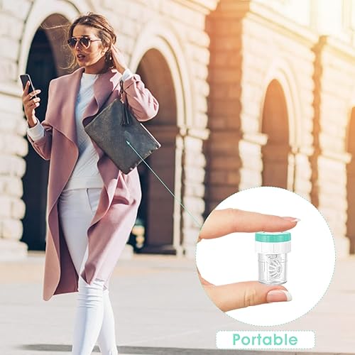 Miniatura 6 de Sibba 5 piezas de fundas para lentes de contacto manualmente limpiador de lavadoras de lentes de contacto Rotación portátil Contenedor de limpieza