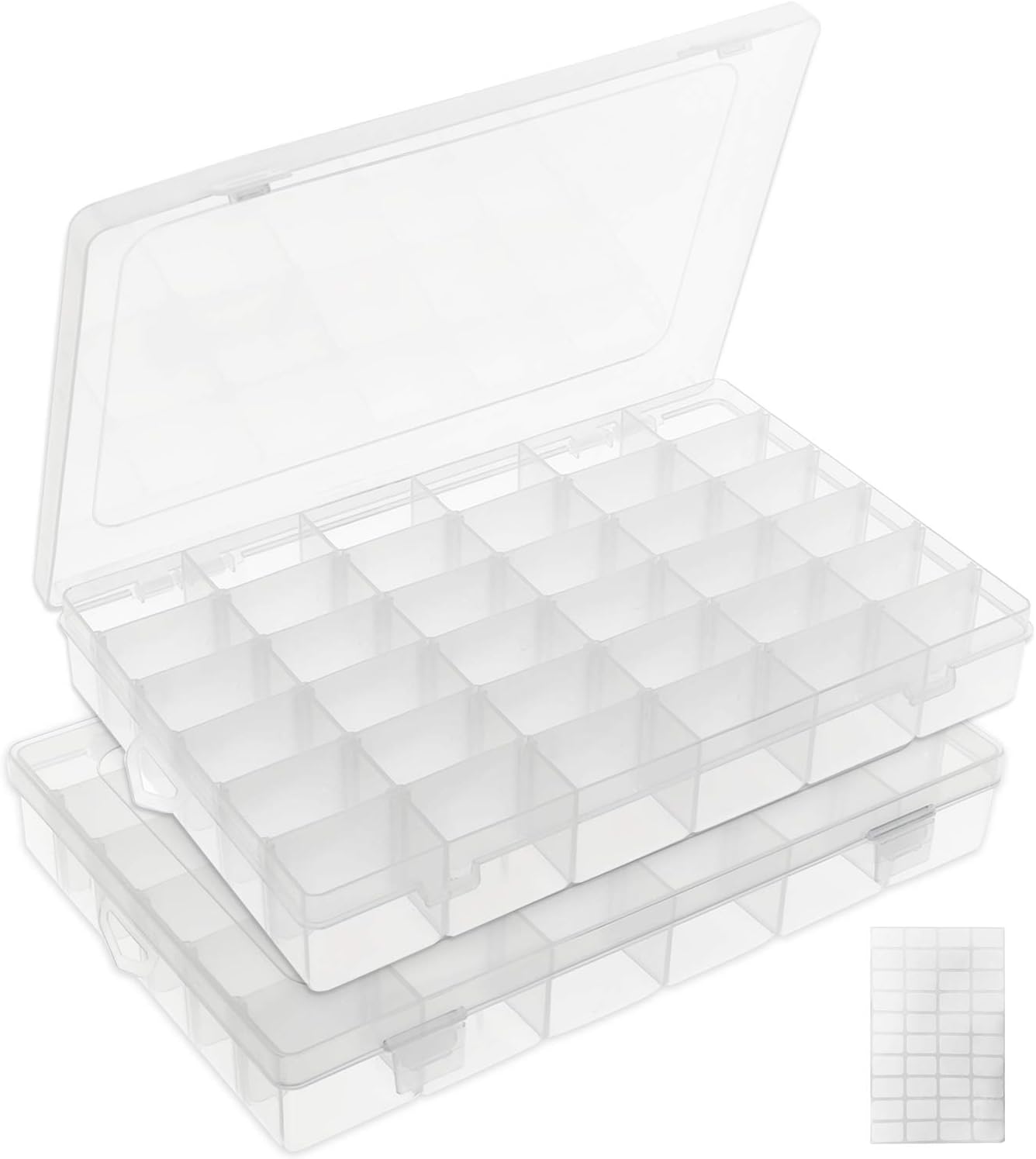 Umirokin 2 Packs 36 Compartment Bead Organizer Box with