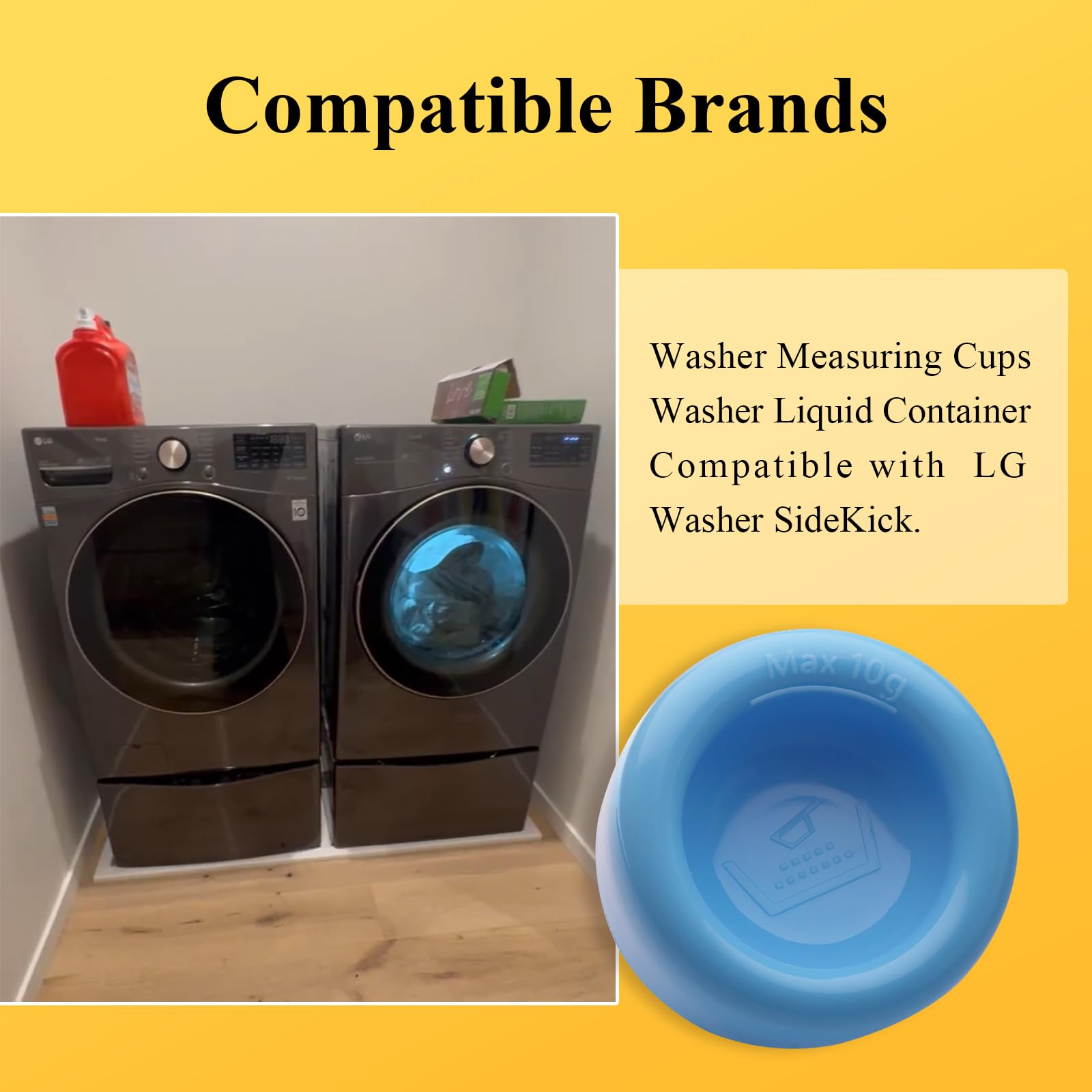 Dispensador de patadas laterales para lavadora, tazas medidoras para lavadora, contenedor de líquido (2)
