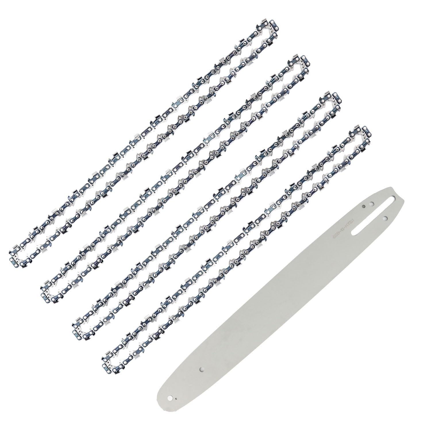 4 Stück Sägekette + Schwert 35cm(14") 3/8"LP 52 Treibglieder 1.1mm Profi Kette Passend für Diverse Motorsäge Kettensäge, Kompatibel mit Oregon, Bosch, Dolmar, Homelite, Echo, Makita usw.