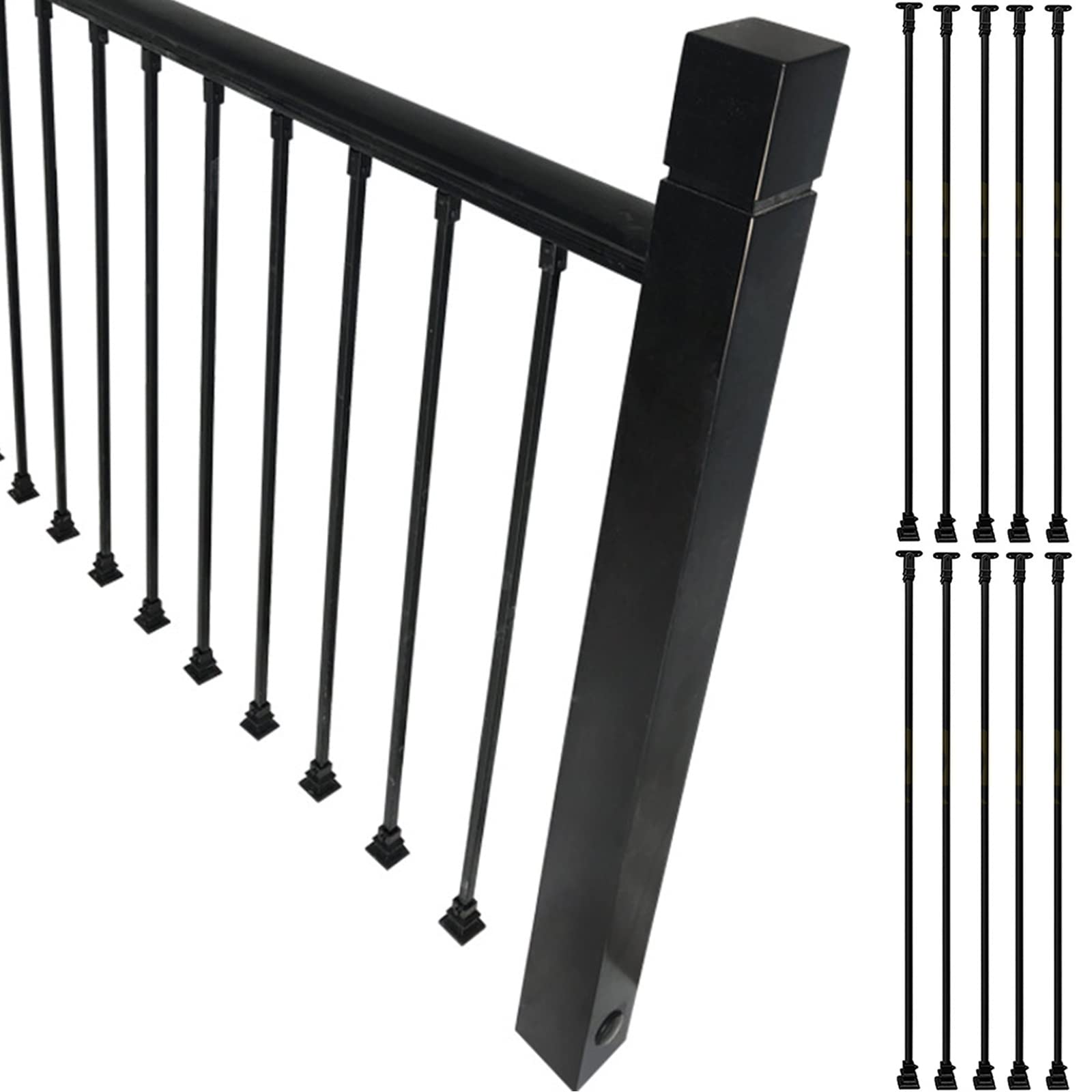 Update Your Home's Look with White Railing and Black Iron Spindles