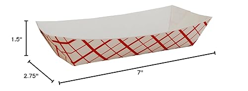 Miniatura 4 de Southern Champion, bandeja de cartón para hot dogs, 7 pulgadas de longitud x 2-3/4 pulgadas de ancho x 1-1/2 pulgadas de altura (caja de 1000), Rojo