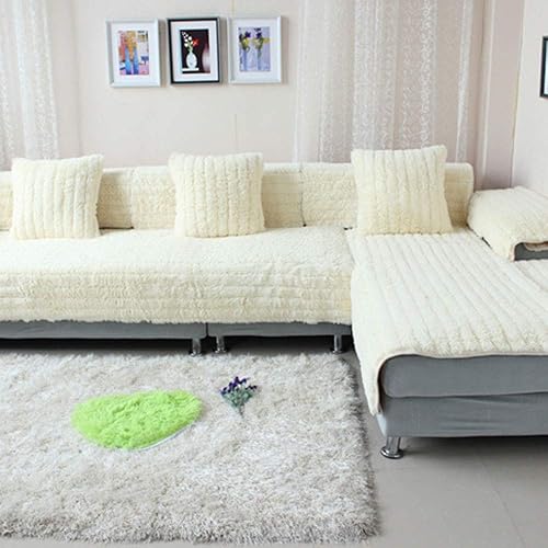 Miniatura 8 de SVIO-SOFACOVER Funda lanuda moderna para sofá, funda protectora de muebles de invierno gris para sofá, funda de sofá de piel sintética de lujo, una