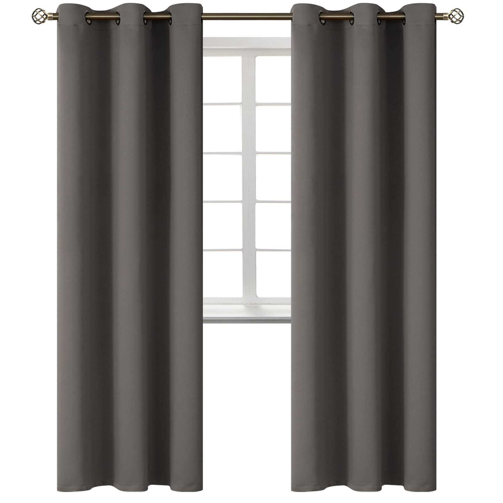 BGment Grey Blackout Curtains for Living Room 84 Inch Long - 2 Panels