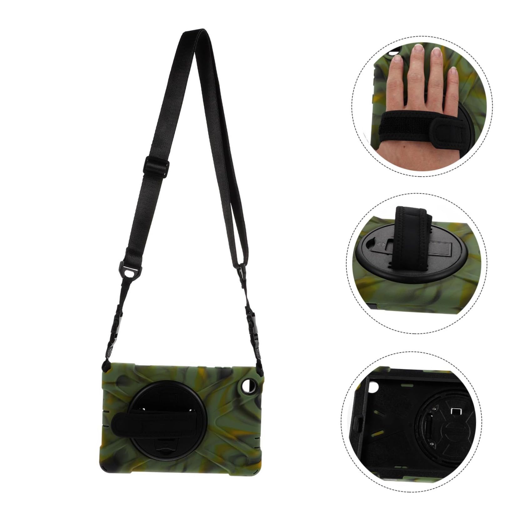 Angoily Funda Protectora para Tablet Tab M8 con Soporte Giratorio, Silicona y Pc, Diseño Compacto y Resistente a Golpes, Fácil de Quitar para Uso Diario