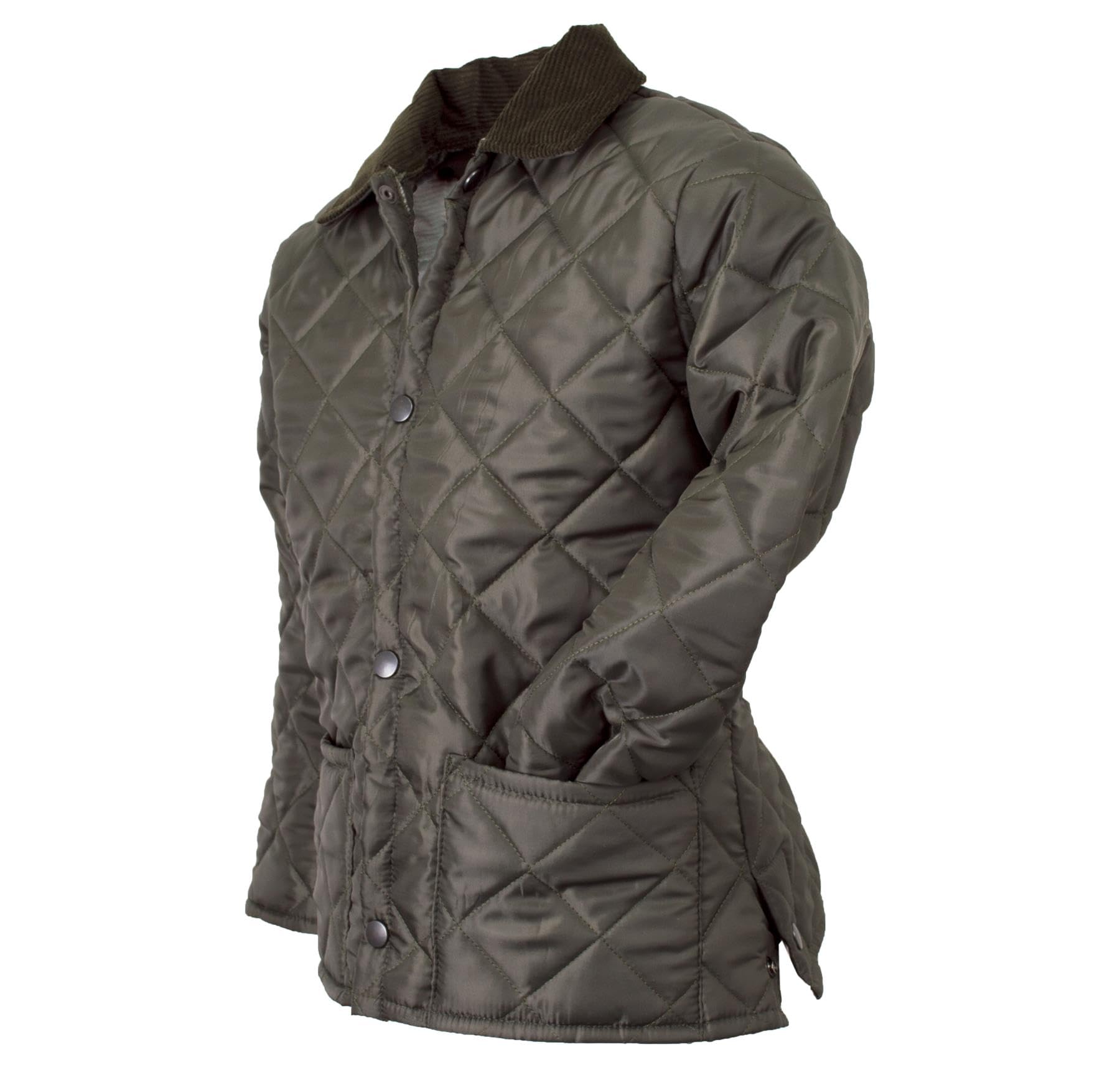 WALKER AND HAWKES - Kids' Quilted Bomber Husky Jacket - Olive - 34 (13/14 Years)