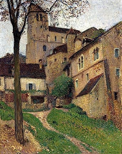 Affiche toile paysage château Henri Art déco murale 60x90