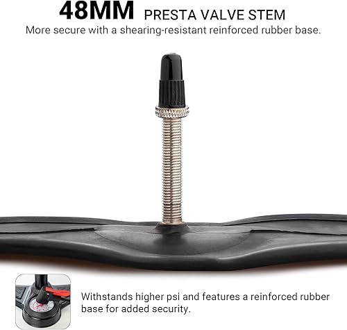 Miniatura 4 de CALPALMY Paquete de 2 tubos de bicicleta 700c, 700 x 3543c, válvula Schrader y válvula Prseta, compatible con 700x35C 700x36C 700x37C 700x38C