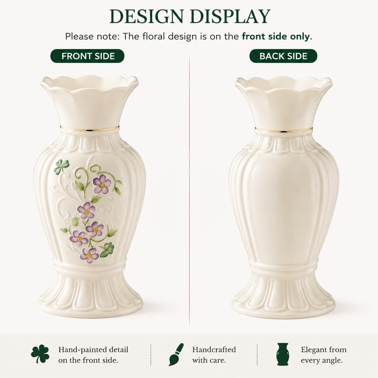 Amazon.com: Belleek Classic Irish Flax Vase | Fine Parian China