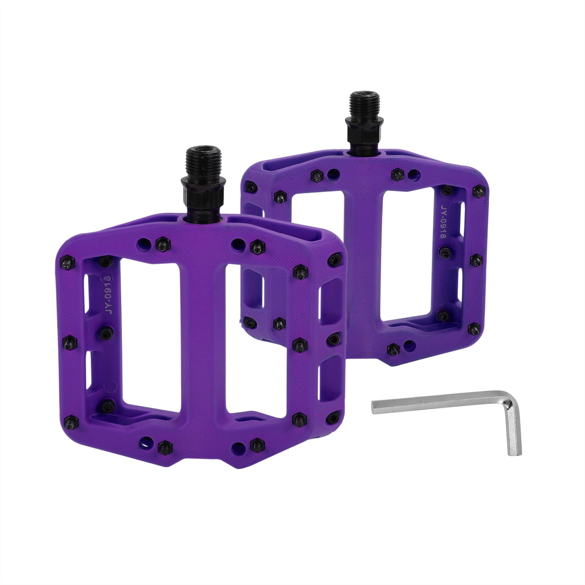 Partuto Bicycle Pedal Nylon Universal Bike Flat Pedal without Reflective Strips Purple Fit 14mm Axles Non Slip Bicycle Pedal for BMX MTB Road Bikes 1 Pair