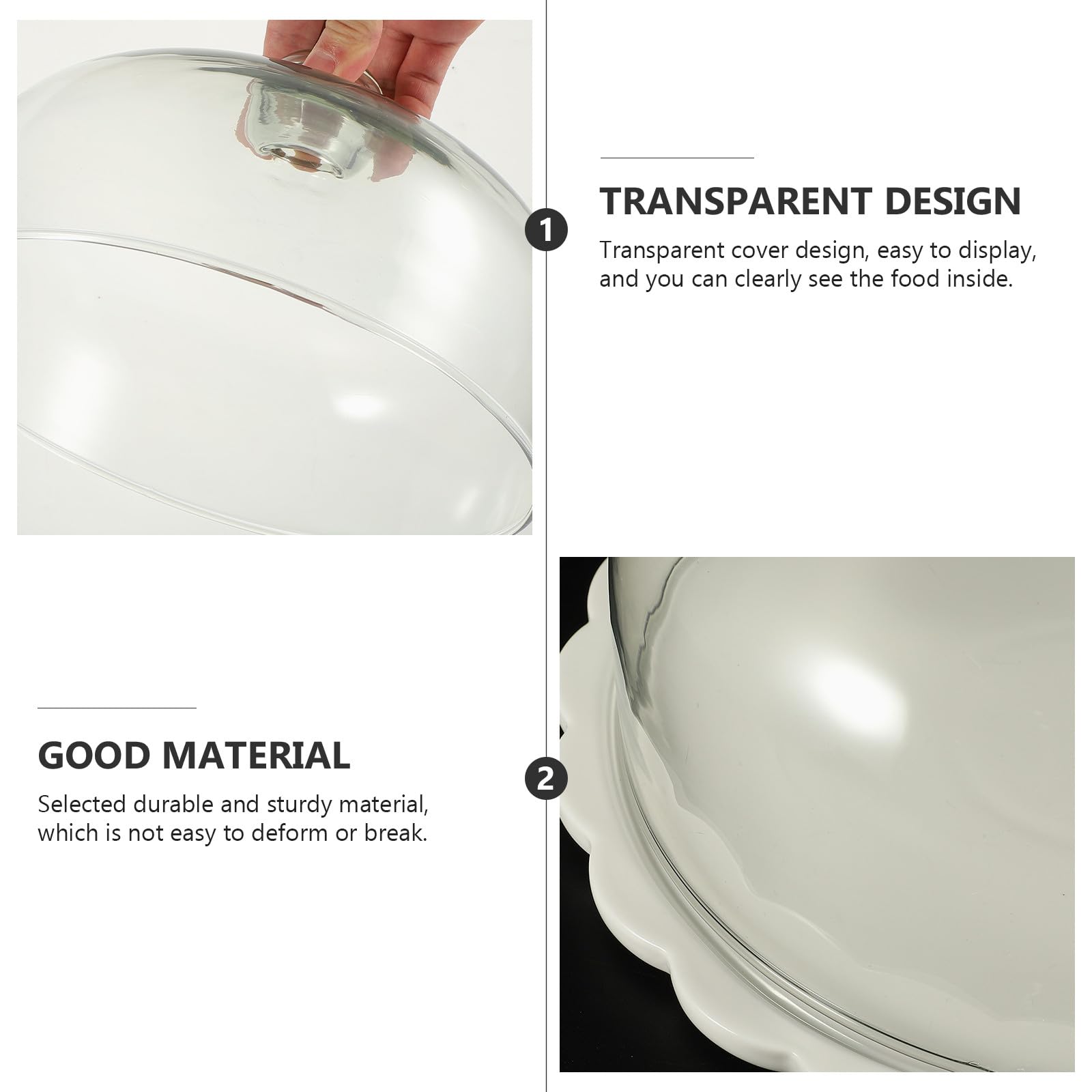Alzata Trasparente Copertura per Ceramica Torte con in Vetro | Piatto Rotondo per Dessert, Design Delicato in Stile Nordico, Adatto a Cucina e Matrimoni