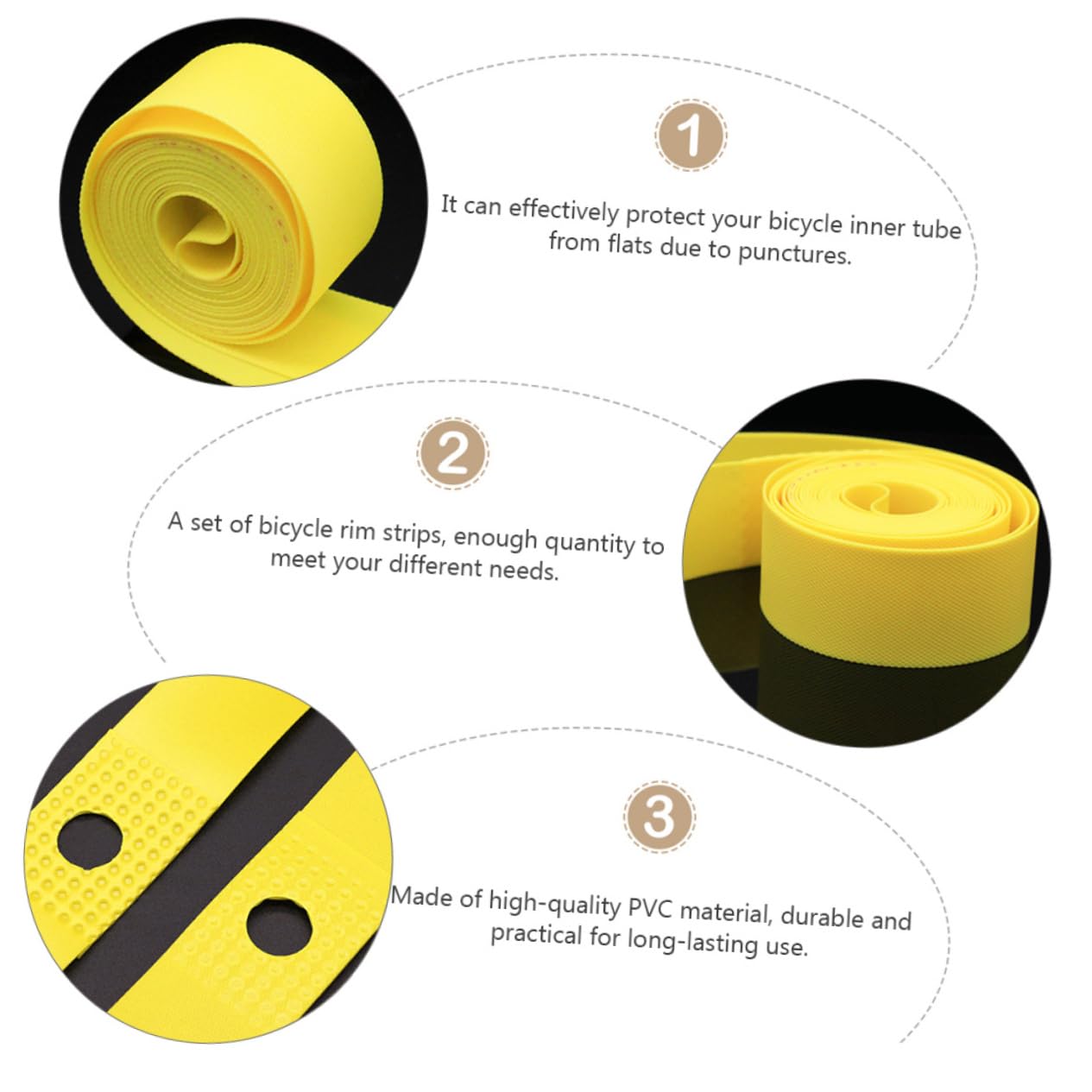 BRIGHTFUFU Set of Bike Rim Tapes PVC Rim Protective Tapes Pads Puncture for Inch Road Bikes