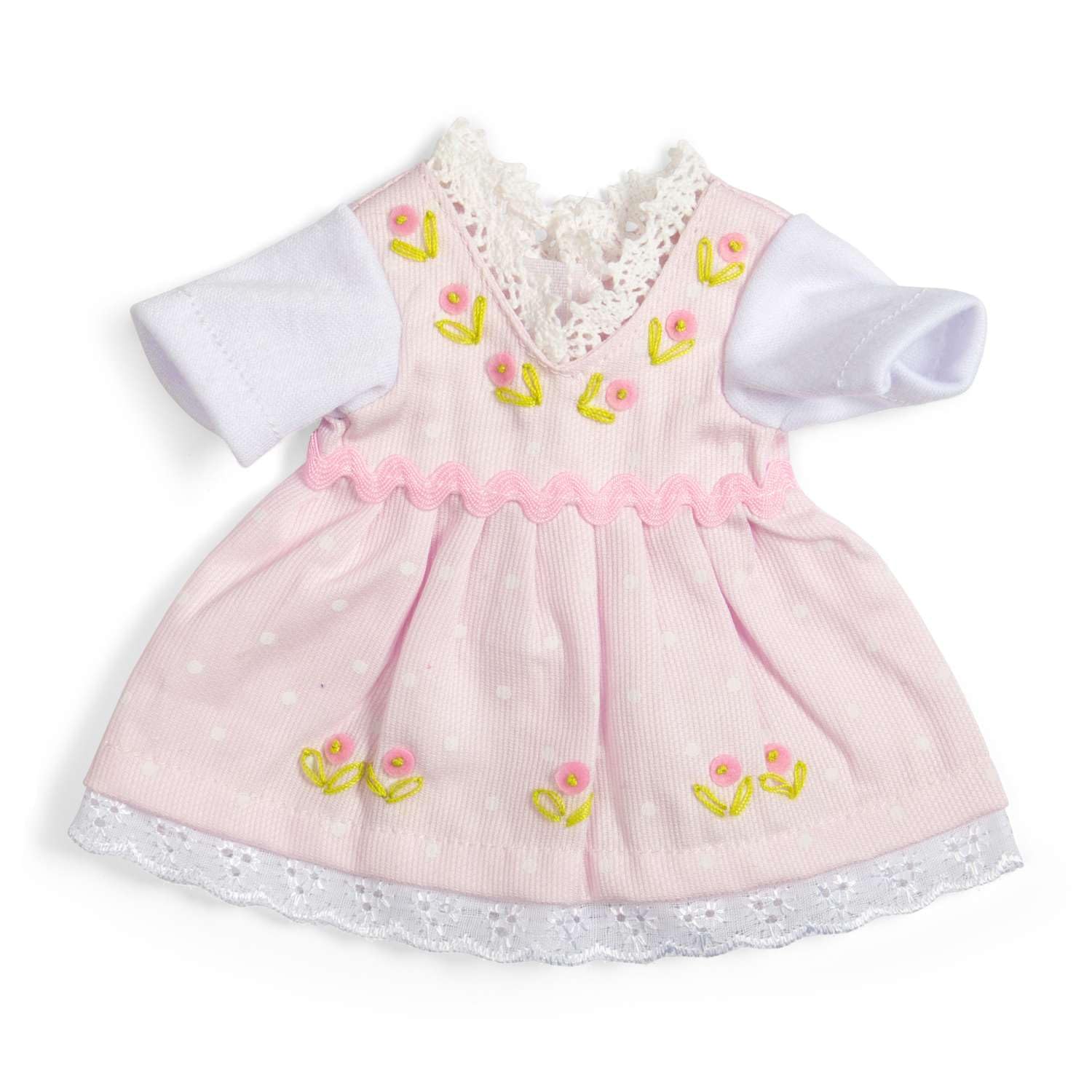Bigjigs Toys Pink Doll Dress (Small) | Soft Dolls Clothes | Pretty Flower