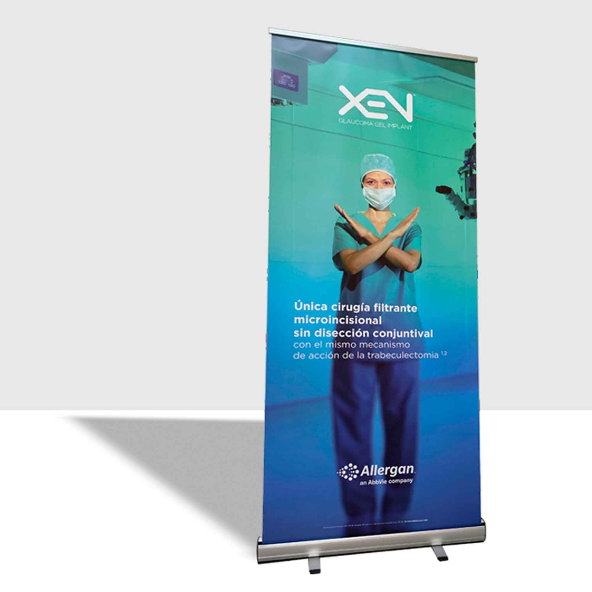 Roll Up Personalizado 100x200 cm - Expositor Enrollable Publicitario con Gráfica Impresa - Estructura de Aluminio y Lona HD - Incluye Bolsa de Transporte