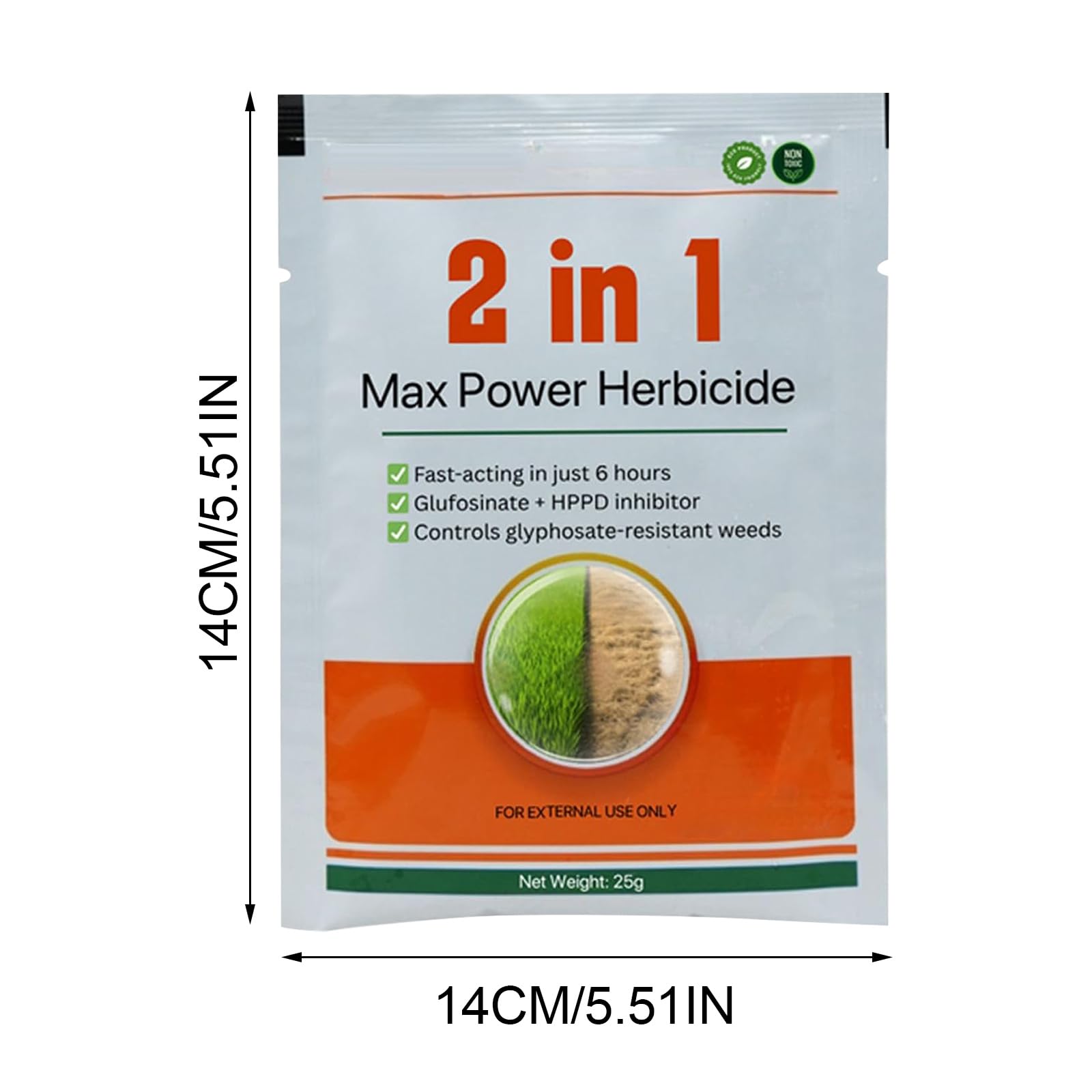 2-in-1 Hochwirksames Unkrautvernichter, Maximalwirkung Unkrautvernichter, High Efficiency Low Toxicity Herbicide, Giftarmes Langanhaltendes Unkrautmittel für Garten, Hof und Rasen (5 pcs)