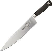 Vista 23 de Cuchillo para carne forjado Mercer Culinary Genesis de 10 pulgadas, Cuchillo rígido, forjado para deshuesar, 15,24 cm, 6", Acero/negro