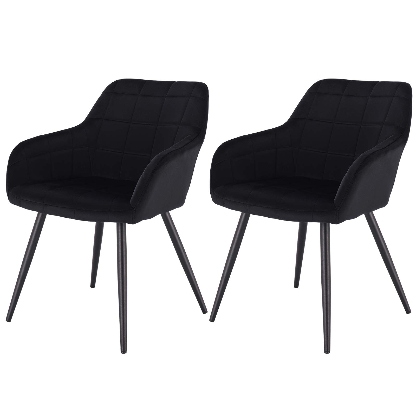 Buy eSituro Velvet Dining Chairs Set of 2 pcs Black Kitchen Counter