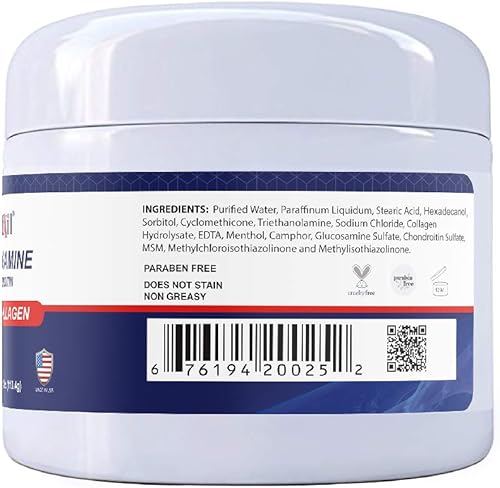 Miniatura 2 de Glucosamine Plus Chondroitin Cream with MSM & Collagen, Supports Healthy Joints, Joint & Muscle Pain Relief, Improves Mobility, Fast Absorption, and