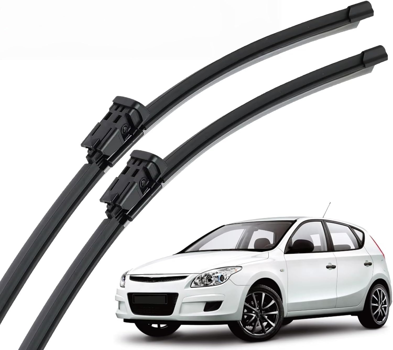liufangfc Front Windscreen Beam Wipers for Hyundai I30 2007-2010 24''+18'', Set of 2 Replacement Blades with Pre-assembled Adapter, Only for Right-Hand Drive (UK)