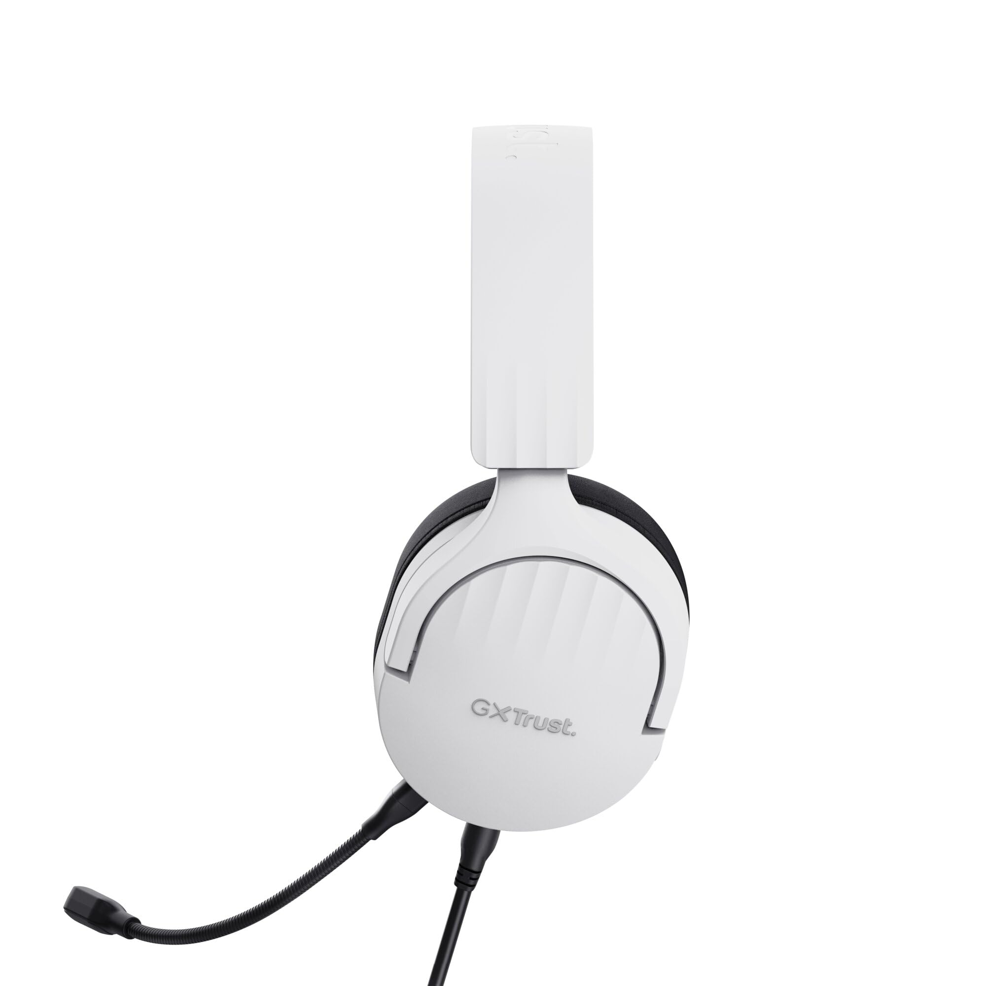 Trust Gaming GXT 489W Fayzo Cascos Gaming para PC, PS5, PS4, Xbox Series X|S, Switch, Mobile, 3.5 mm, 35% Plástico Reciclado, Auriculares Over-Ear Micrófono con Cancelación de Ruido - Blanco