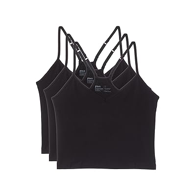 PACT Everyday Shelf Bra Cropped Camisole 3 Pack Women