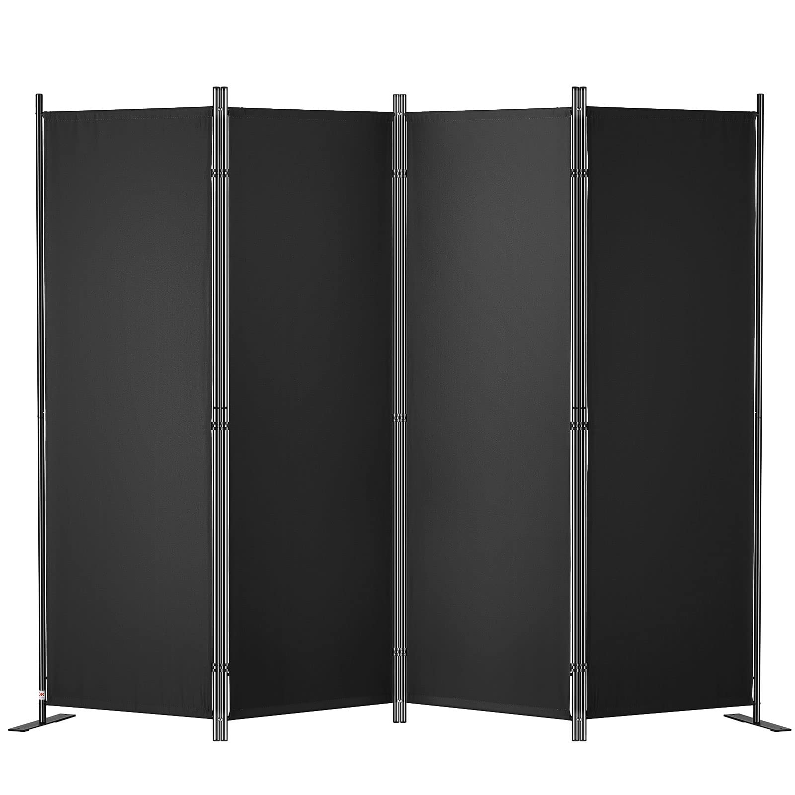 VEVOR Room Divider, 5.6 ft Room Dividers and Folding Privacy Screens (4-Panel), Fabric Partition Room Dividers for Office, Bedroom, Dining Room, Study, Freestanding, Black