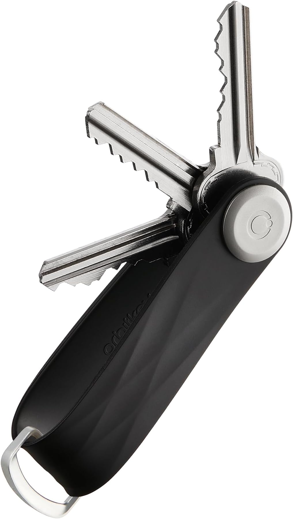 Orbitkey Active Rubber Key Organizer | Weather Resistant Stainless Steel Locking Mechanism Slim Quiet Profile | Holds Up to 7 Keys (Jet Black), Jet Black, One Size