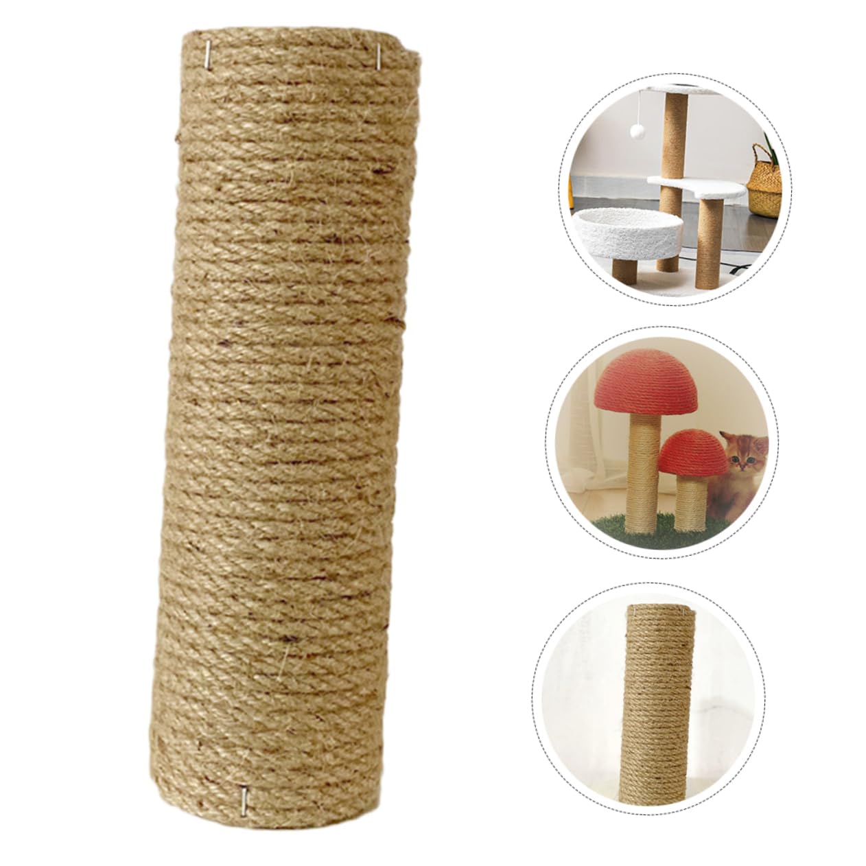 Poste Rascador Vertical para Gatos de Madera y Cuerda, Resistente al Desgaste, Adecuado para Reemplazo en Árboles para Gatos y Protección de Muebles