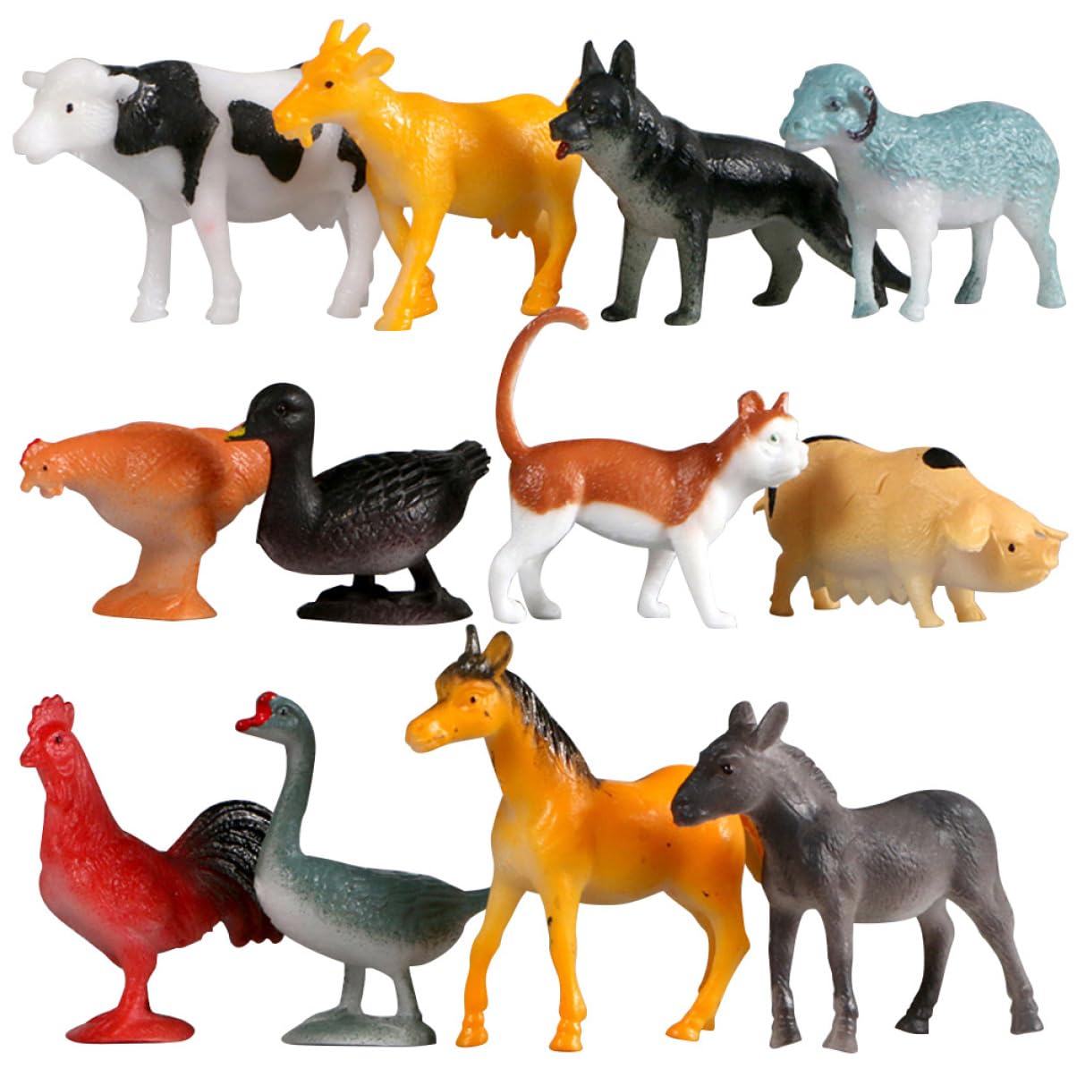 Amazon.co.jp: BRIGHTFUFU 個の農場動物オーナメントセット 牛 雄牛の