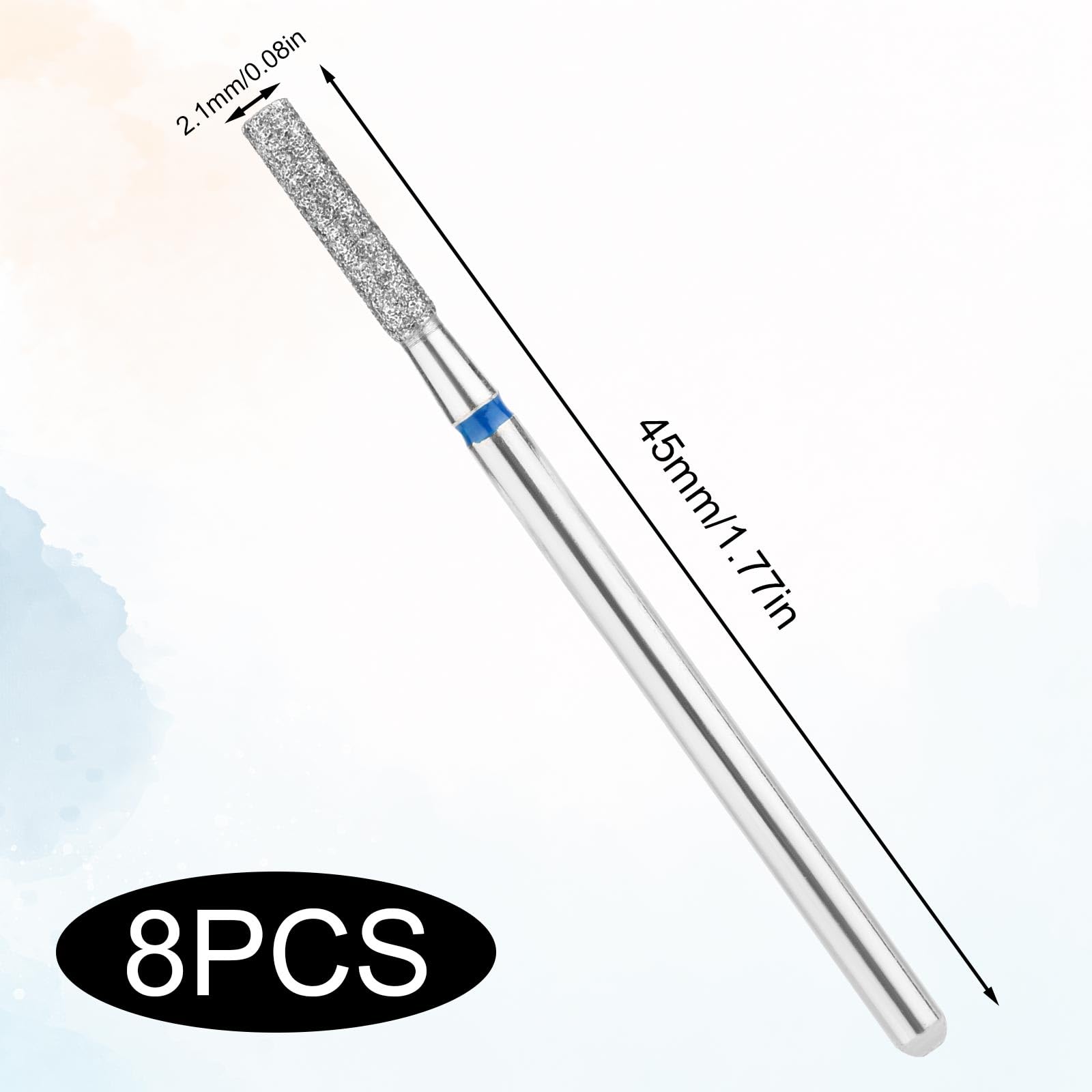 8pz Punte Fresa Unghie, 2,1mm Barile Punte per Trapano per la Pulizia delle Cuticole Punte per la Rimozione delle Cuticole Strumento per la Pulizia delle Cuticole per Salone per Unghie