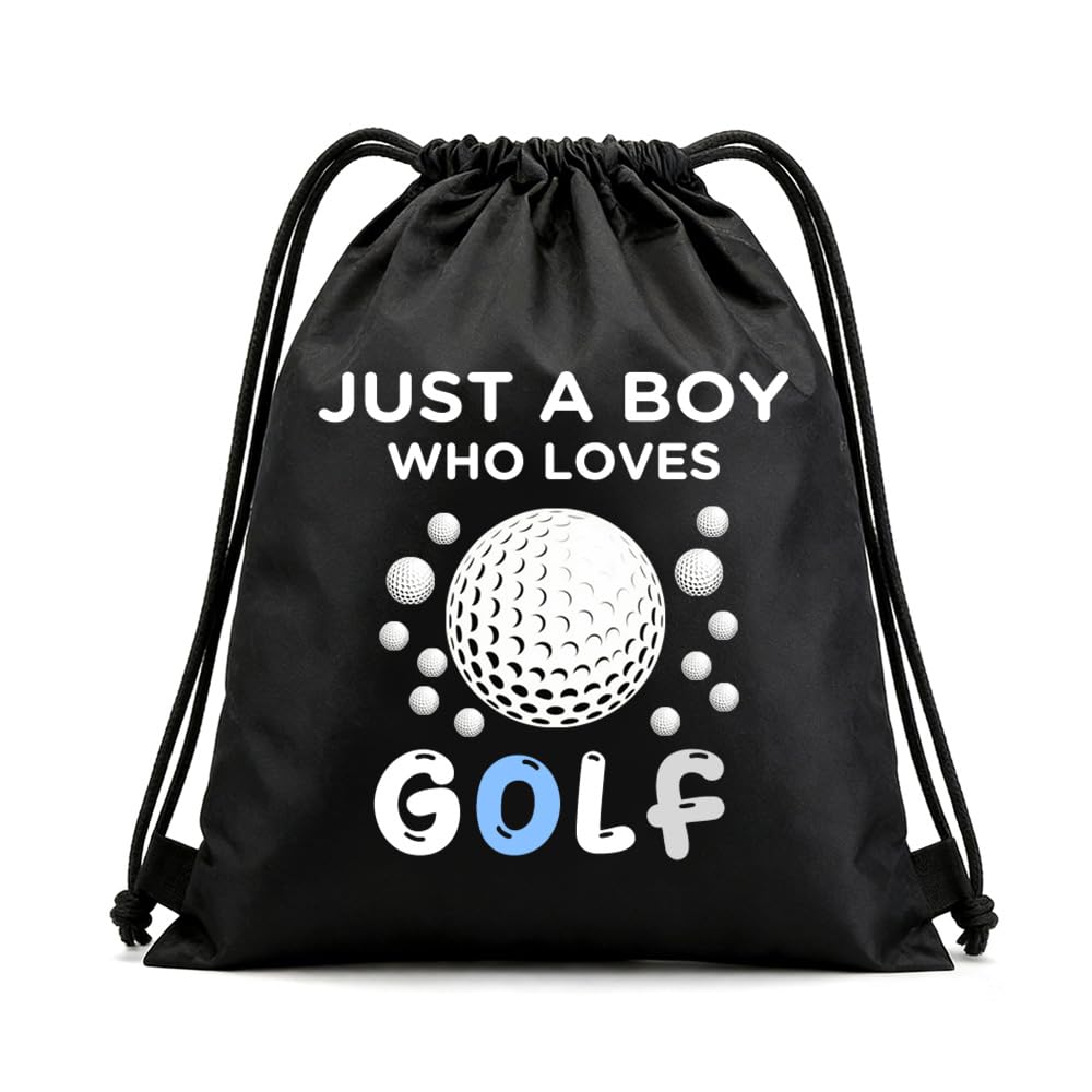 Black Golf Drawstring Bag Gifts for Grandson Son Graduation Gifts for Boys Men Best Friend Golfing Birthday Gifts for Men Boys Golfing Gifts for Boyfriend Bf Golf Bag Backpack for Gym