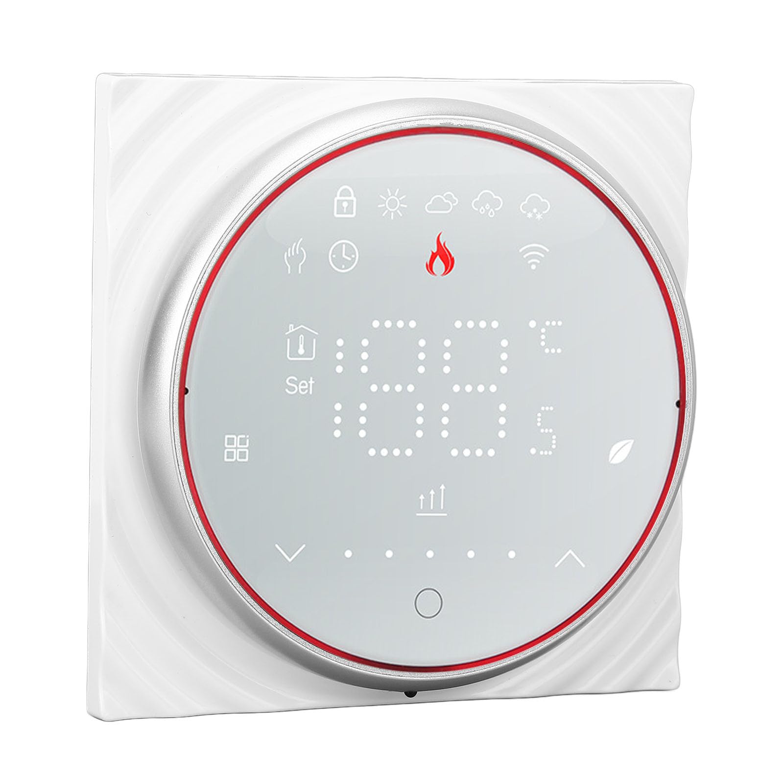 FTVOGUE Inteligentny Termostat Domowy, Programowalny Regulator Temperatury z Wyświetlaczem LED, Zakres Temperatur od 5 do 95°F dla Domowych Systemów Grzewczych (WHITE)