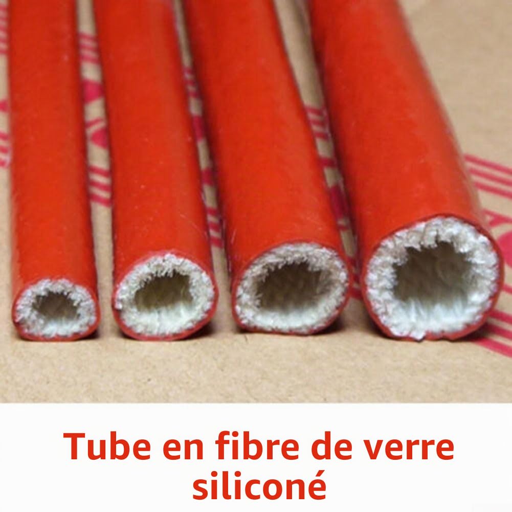 Gaine de protection ignifuge pour câble avec boîtier en fibre de verre en silicone (10 mm)