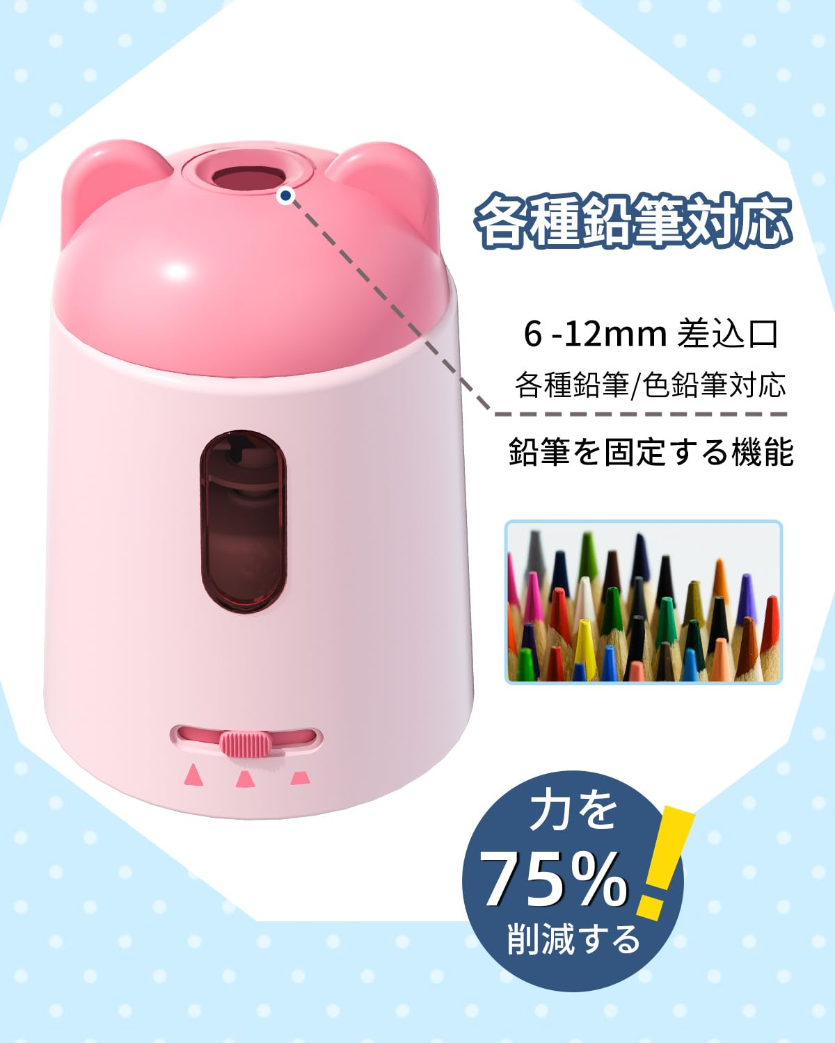 Amazon.co.jp: ZMOL 鉛筆削り 電動 ミニ USB, 電池式 芯の3段