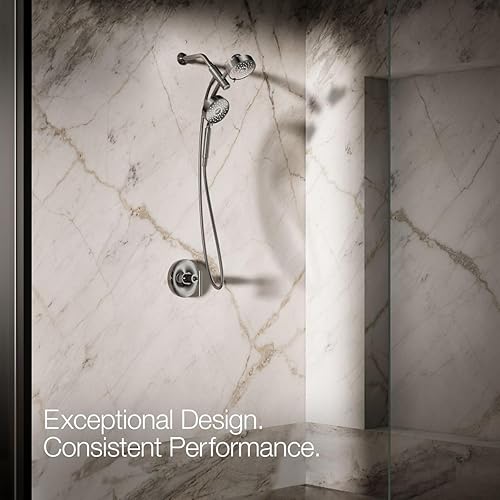 Vista 8 de KOHLER 23219-TT Purist - Kit combinado de ducha multifunción 2 en 1, cabezal de ducha giratorio con cabezal de ducha de mano, 2.5 GPM, titanio