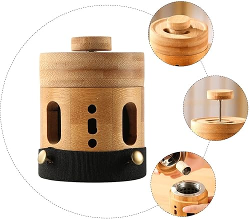 Miniatura 7 de Healifty Caja de lata de bambú antiquemaduras Moxa Body Moxibustion Tool Universal Tube Burner Travel for Cup Salon Traditinal Portable Pot Holder