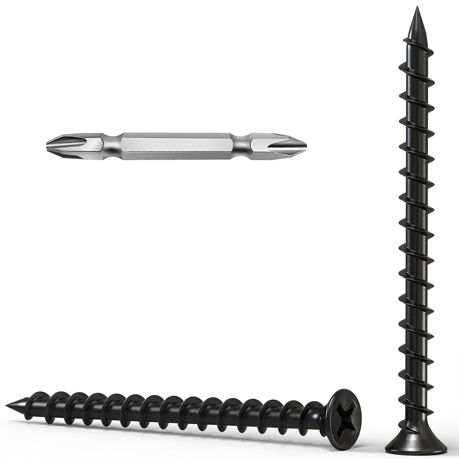 Wavanta 3.9 x 50mm Drywall Screws Coarse Thread Black Phosphate Bugle Head Phillips Drive with Bit