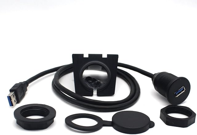 Fiimi Car Truck Dashboard Flush Mount USB 3.0 Male to Female Extension Cable Kit High Speed (2m)