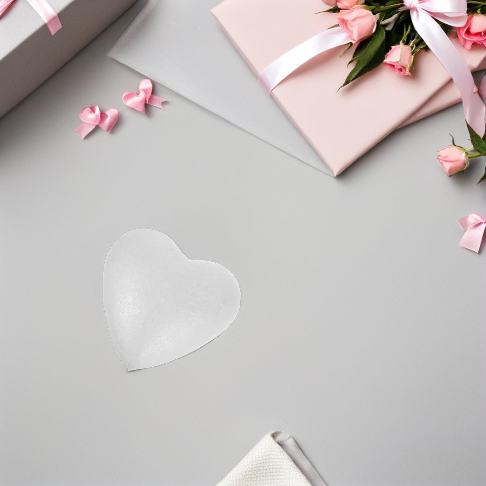 Gatuida 20 Palline di Schiuma a Forma di Cuore 8,5 Cm, Cuori di Gommapiuma Artigianale per Decorazioni Fai da Te, Forniture Creative per Matrimoni e Lavoretti